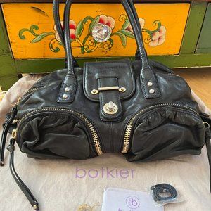 Botkier Bianca Black Lambskin Leather Satchel
